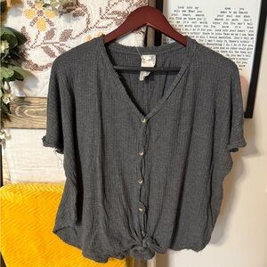 Blu-Pepper Dark Gray Button-Down Shirt